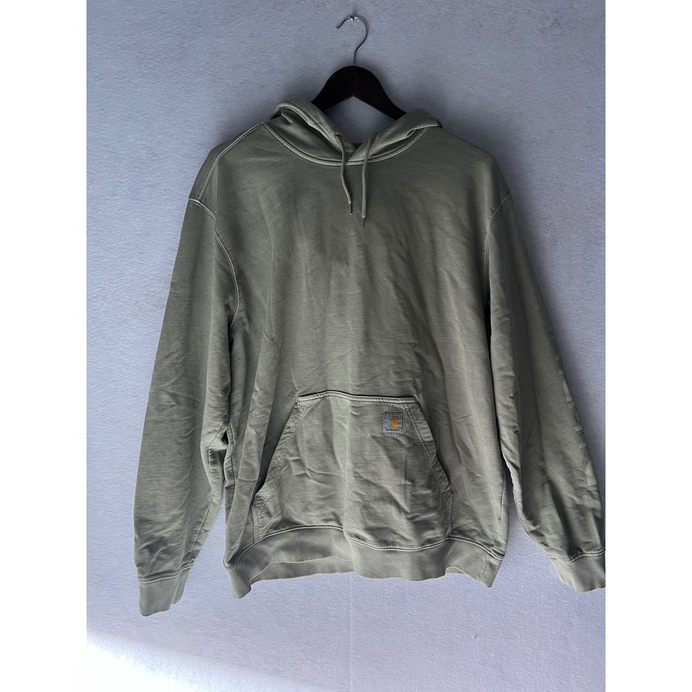 Carhartt Relaxed Fit Sleeve Logo Hoodie Sage Green Mens Large Sweatshirt 304